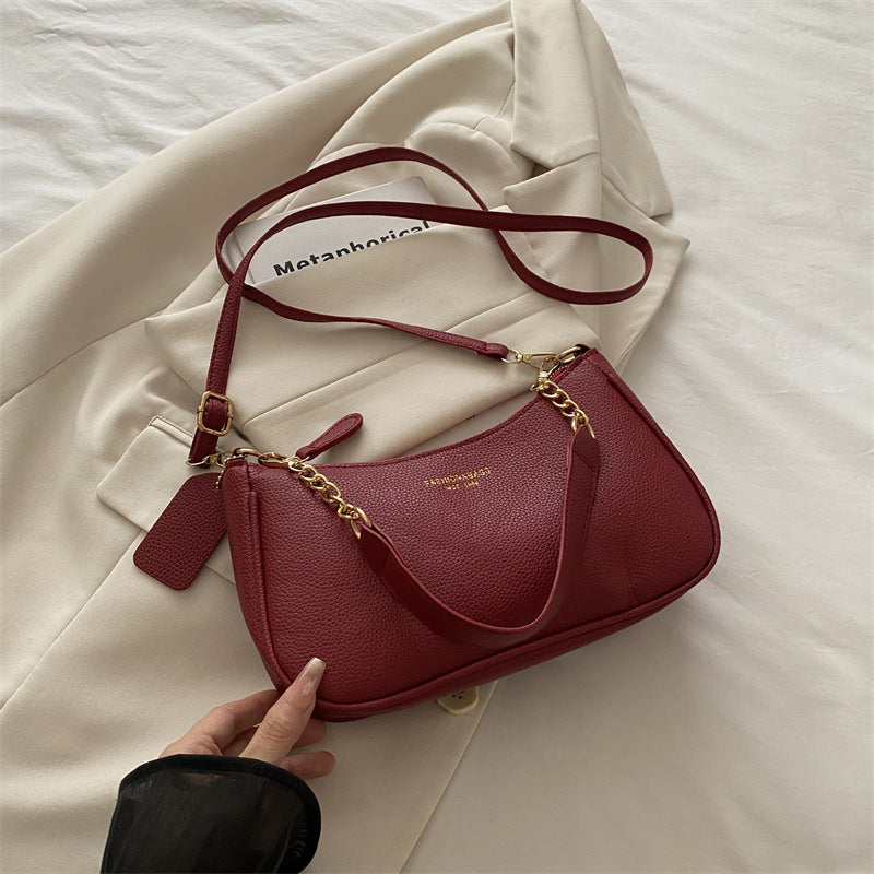 Fashionable Solid-Color Womens Shoulder Crossbody Bag