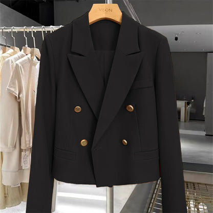 Womens Casual Retro Cropped Western-style Blazer