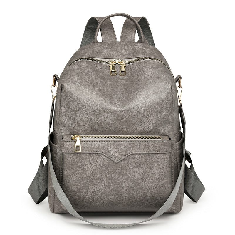 Elegant Solid-Color Womens Backpack For Commuting With Large Capacity