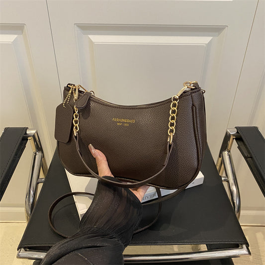 Fashionable Solid-Color Womens Shoulder Crossbody Bag