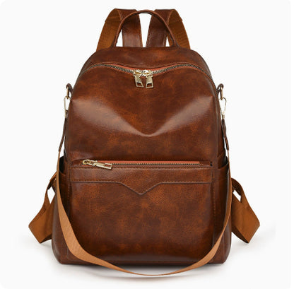 Elegant Solid-Color Womens Backpack For Commuting With Large Capacity