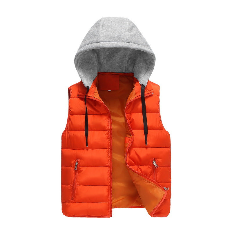 Mens Loose Fit Winter Hooded VestCoat Less Jacket