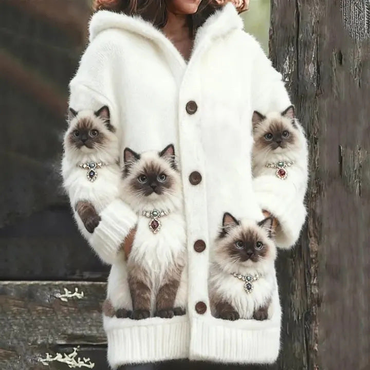 Veste cardigan à capuche doublée en polaire, style flanelle, ultra confortable