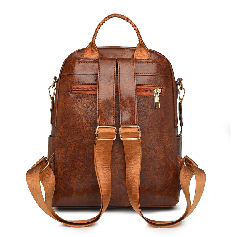 Elegant Solid-Color Womens Backpack For Commuting With Large Capacity