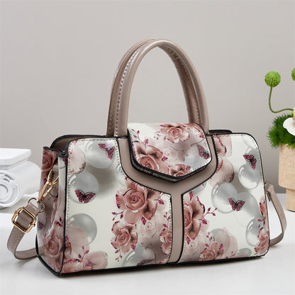 Contrast-color Printed Patchwork Large-capacity Chic Shoulder Bag