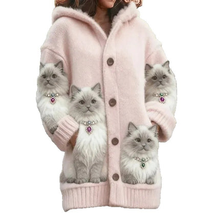 Veste cardigan à capuche doublée en polaire, style flanelle, ultra confortable