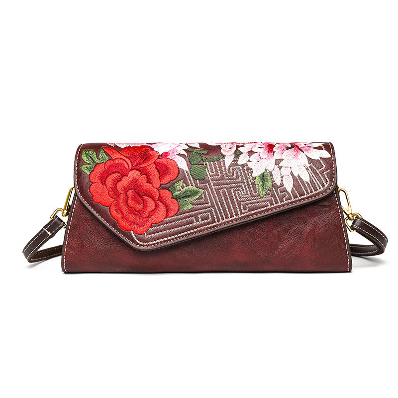Chinese-style Shoulder Bag With A Rich Opulent Floral Design