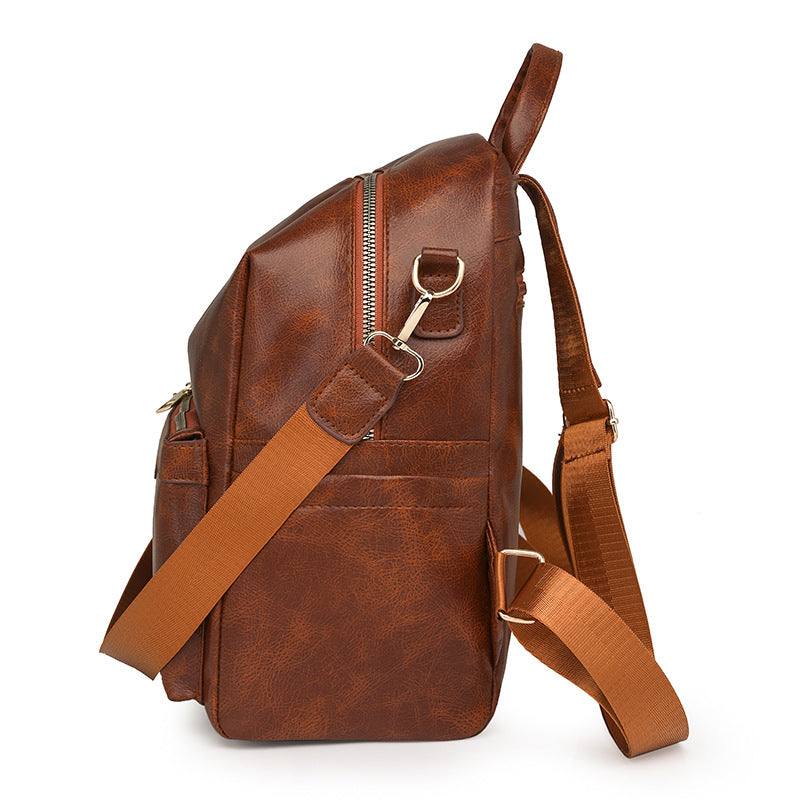 Elegant Solid-Color Womens Backpack For Commuting With Large Capacity