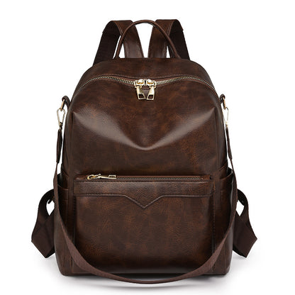 Elegant Solid-Color Womens Backpack For Commuting With Large Capacity