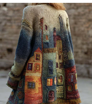 New 3D-printed Casual Hooded Cape Jacket