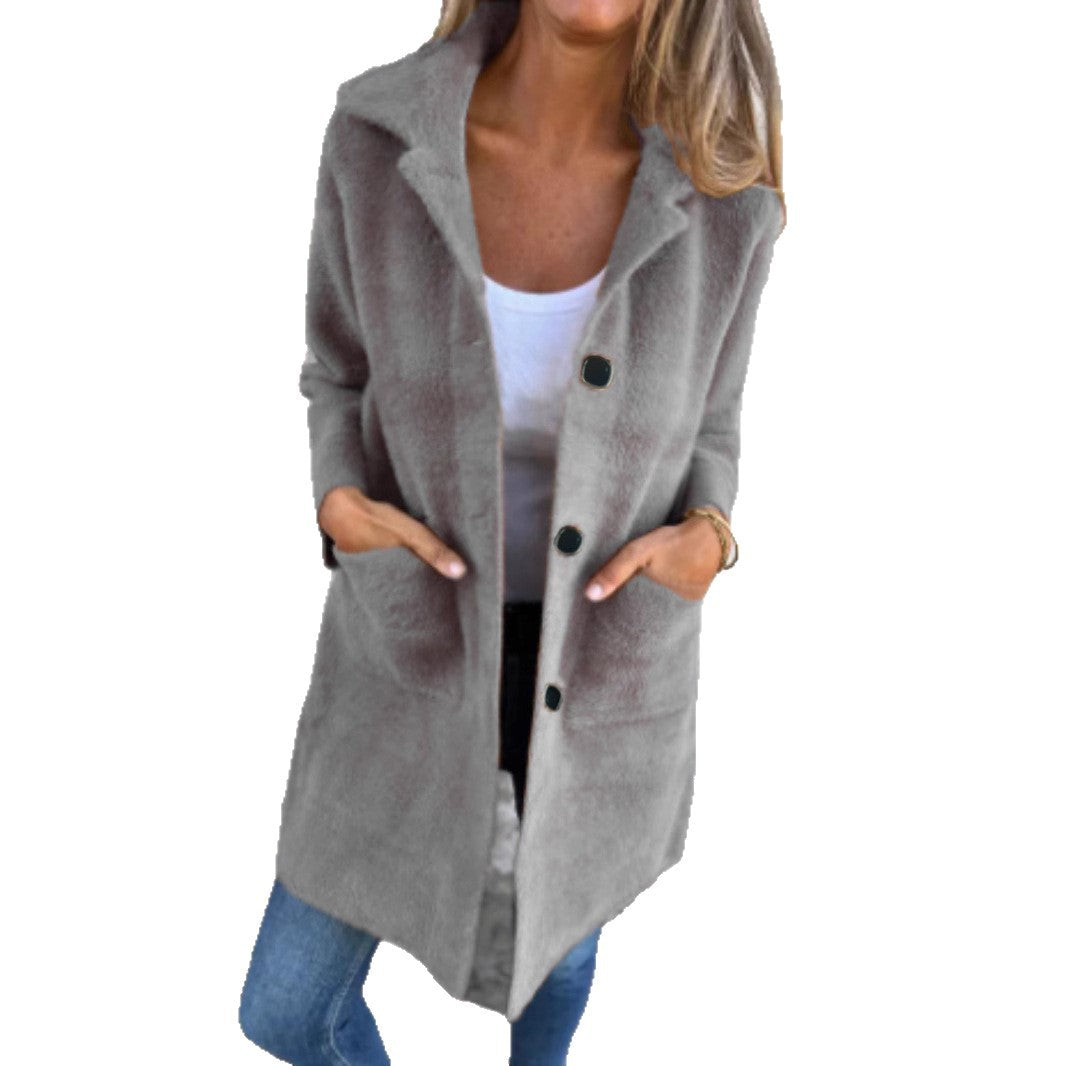 Manteau mi-long à boutonnage simple