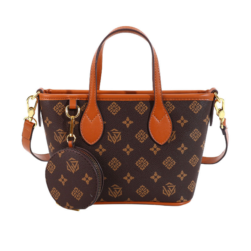 Retro-printed Shoulder Tote Bag