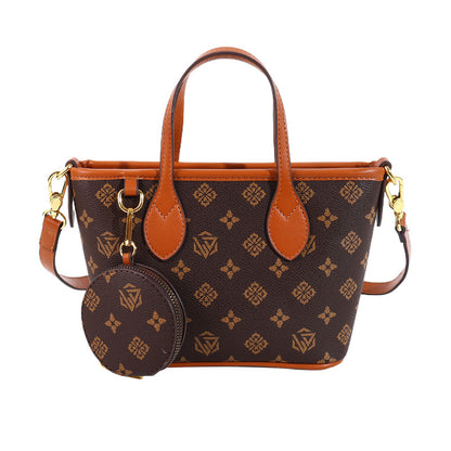 Retro-printed Shoulder Tote Bag