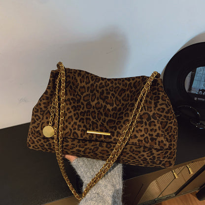 Sleek, Versatile High-capacity Trendy Leopard-print Shoulder Bag
