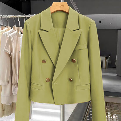 Womens Casual Retro Cropped Western-style Blazer