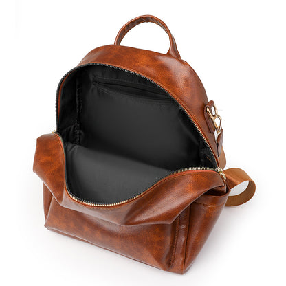 Elegant Solid-Color Womens Backpack For Commuting With Large Capacity