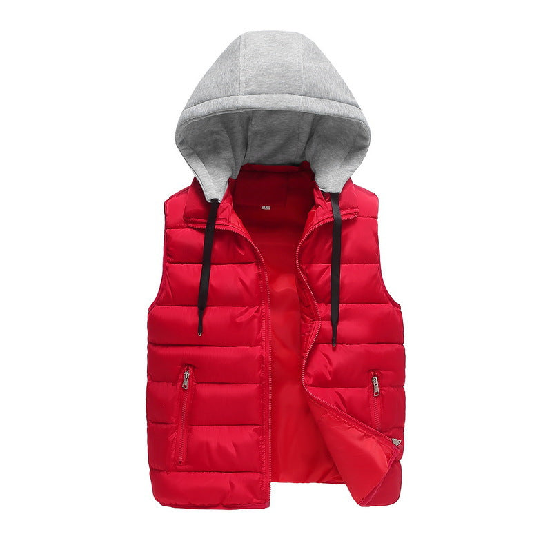Mens Loose Fit Winter Hooded VestCoat Less Jacket
