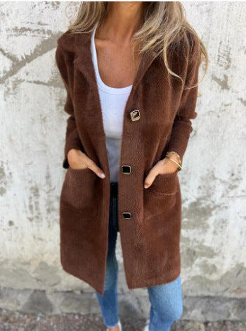 Manteau mi-long à boutonnage simple