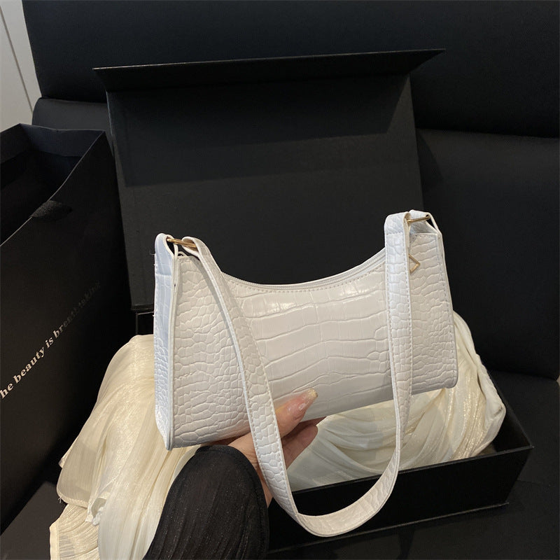 French-style Minimalist Textured Fashionable Tote And Shoulder Bag