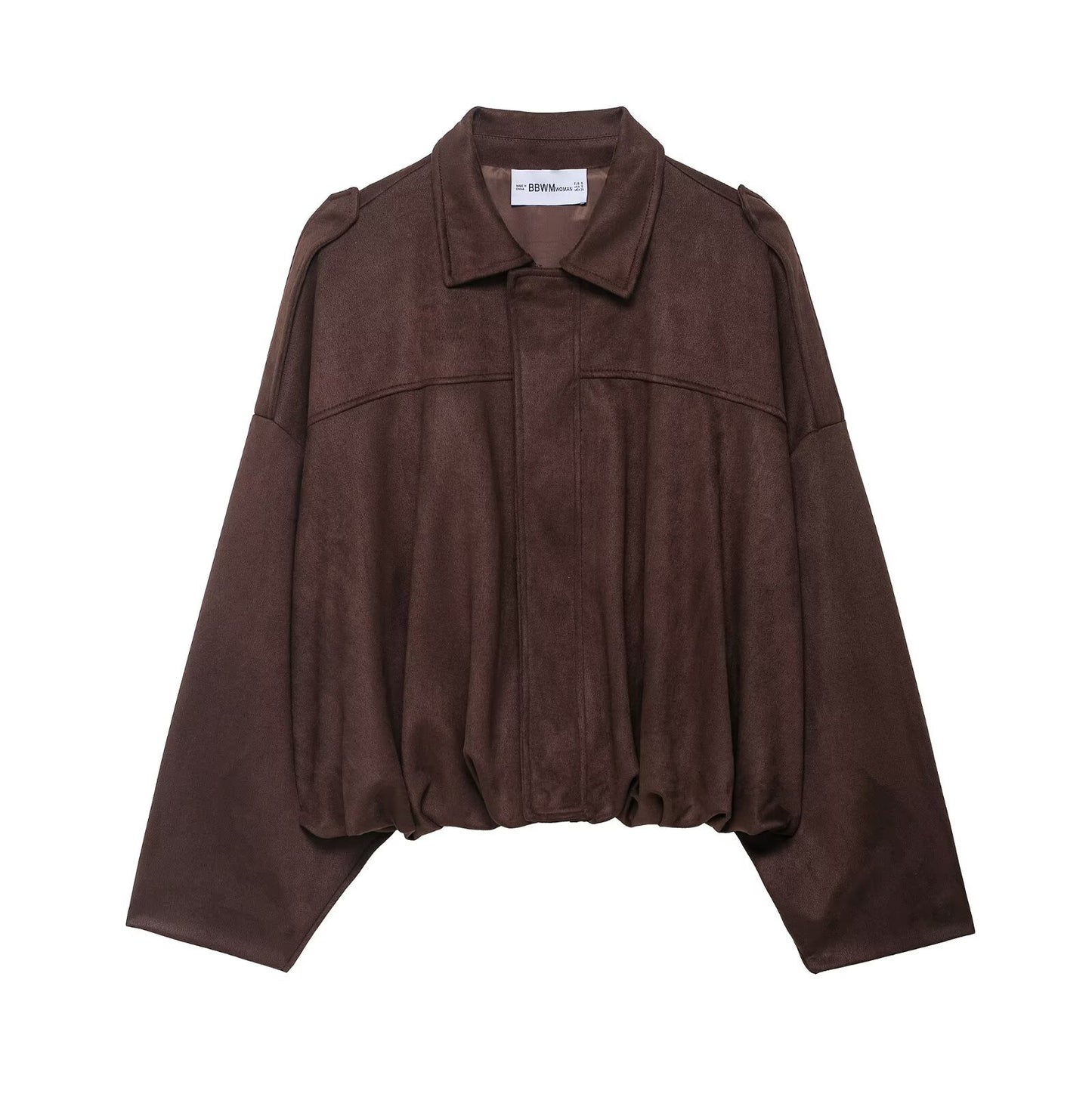 Suede Textured Aviator Long Sleeve Jacket