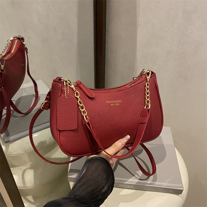 Fashionable Solid-Color Womens Shoulder Crossbody Bag