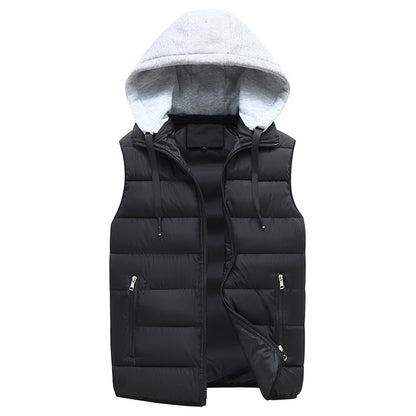 Mens Loose Fit Winter Hooded VestCoat Less Jacket