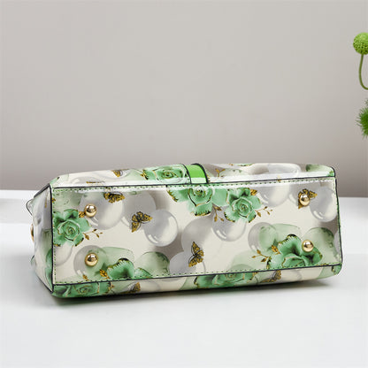 Contrast-color Printed Patchwork Large-capacity Chic Shoulder Bag