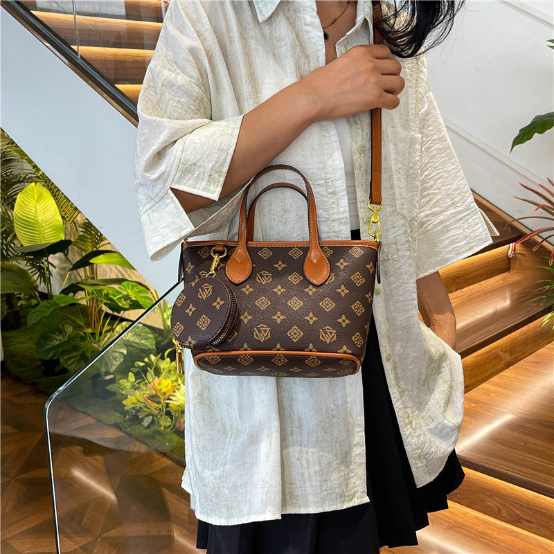 Retro-printed Shoulder Tote Bag