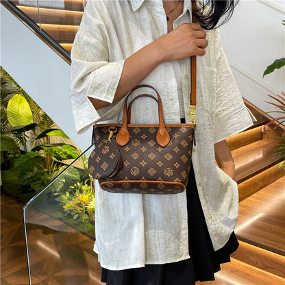 Retro-printed Shoulder Tote Bag