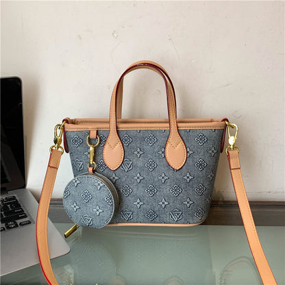 Retro-printed Shoulder Tote Bag