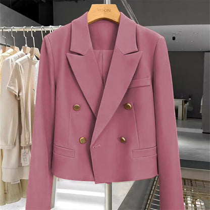 Womens Casual Retro Cropped Western-style Blazer
