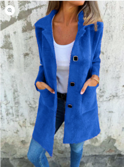 Manteau mi-long à boutonnage simple