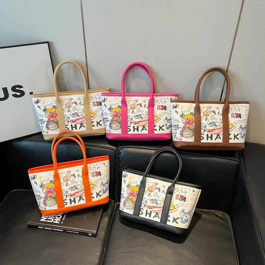 Womens Stylish Personalized Graffiti Crossbody Bag