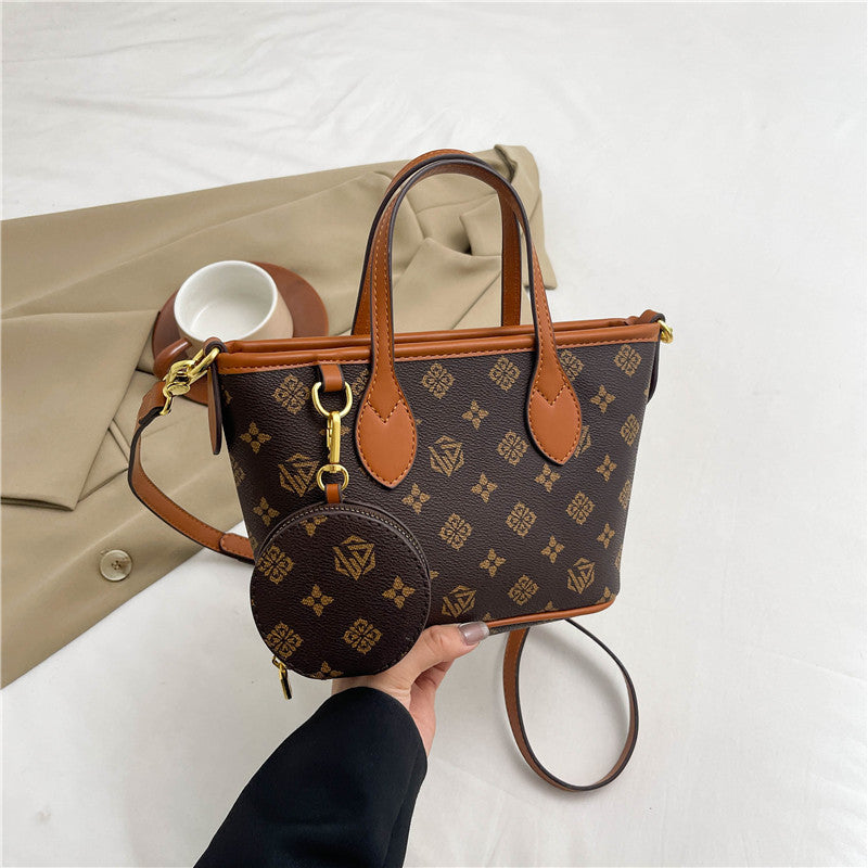 Retro-printed Shoulder Tote Bag