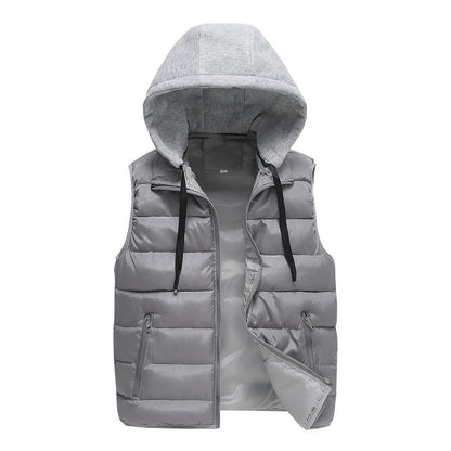 Mens Loose Fit Winter Hooded VestCoat Less Jacket