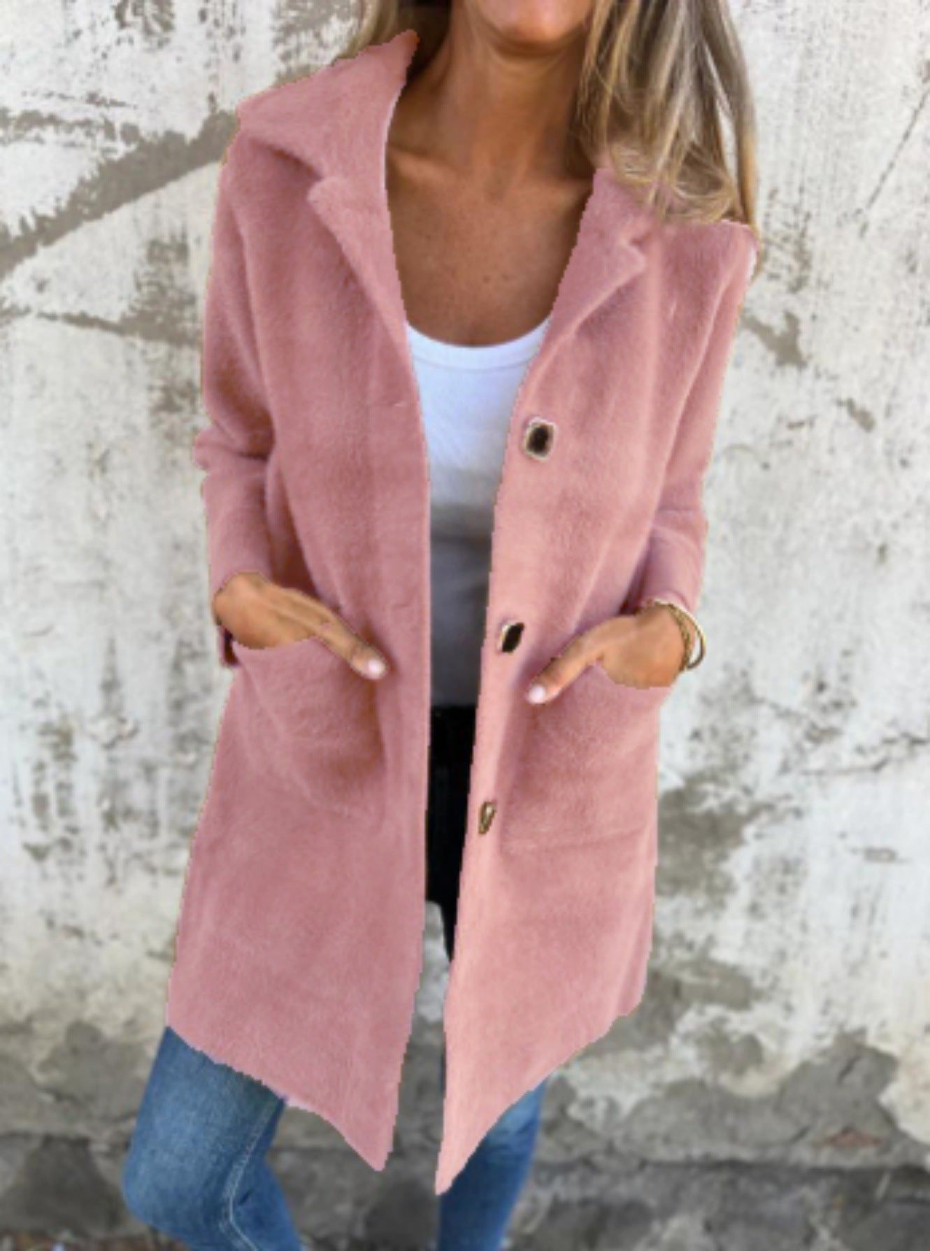 Manteau mi-long à boutonnage simple