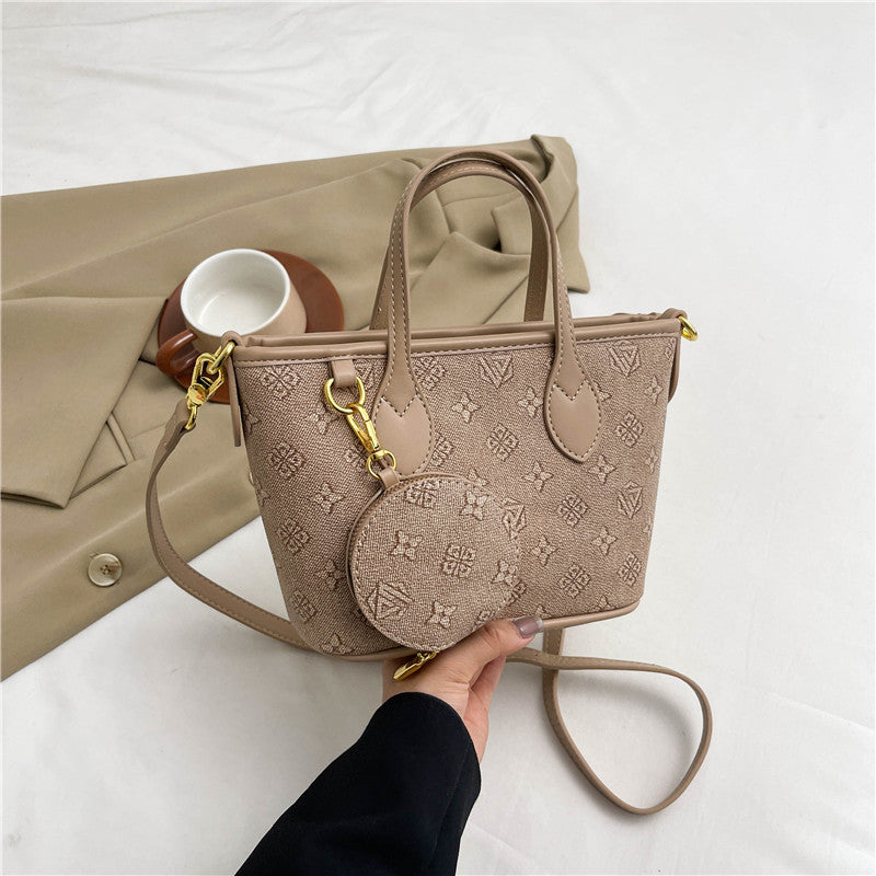 Retro-printed Shoulder Tote Bag